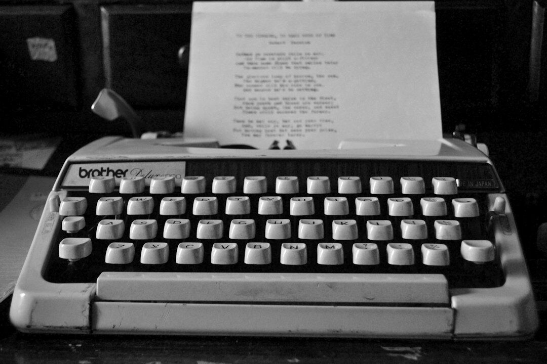 mystery author typing